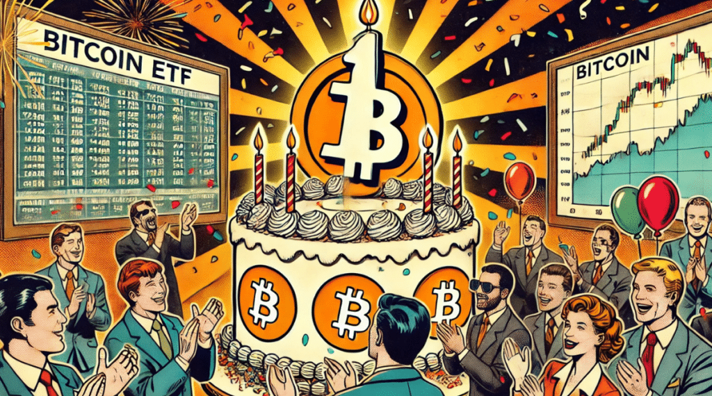 Τα Spot Bitcoin ETFs γιορτάζουν τα 1α τους γενέθλια με 1,13 εκ BTC υπό διαχείριση